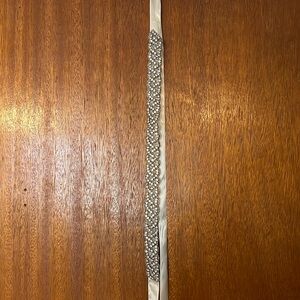 beaded wedding belt, beads on ends, cream, ivory